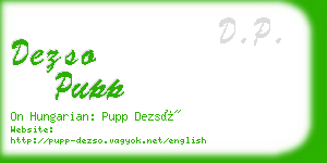 dezso pupp business card